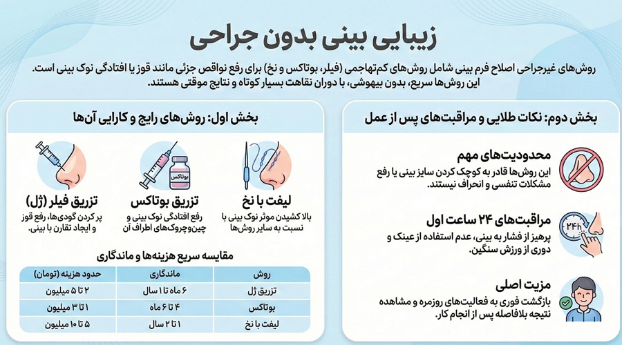 اصلاح فرم بینی بدون جراحی