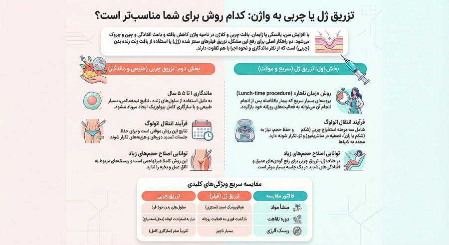 اینفوگرافی تزریق ژل به واژن بهتره یا چربی