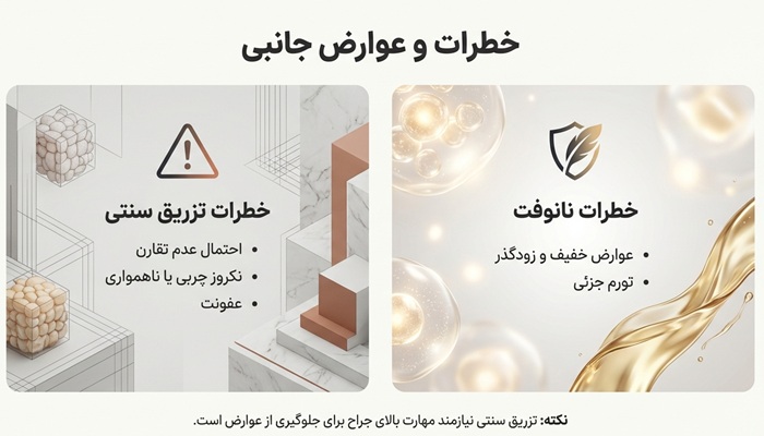 خطرات تزریق چربی و نانوفت